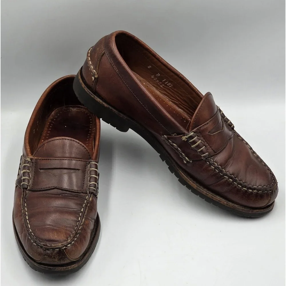 Allen Edmonds Nashua Tassel Loafers 1187 Mens 8 D Brown Leather Made in USA